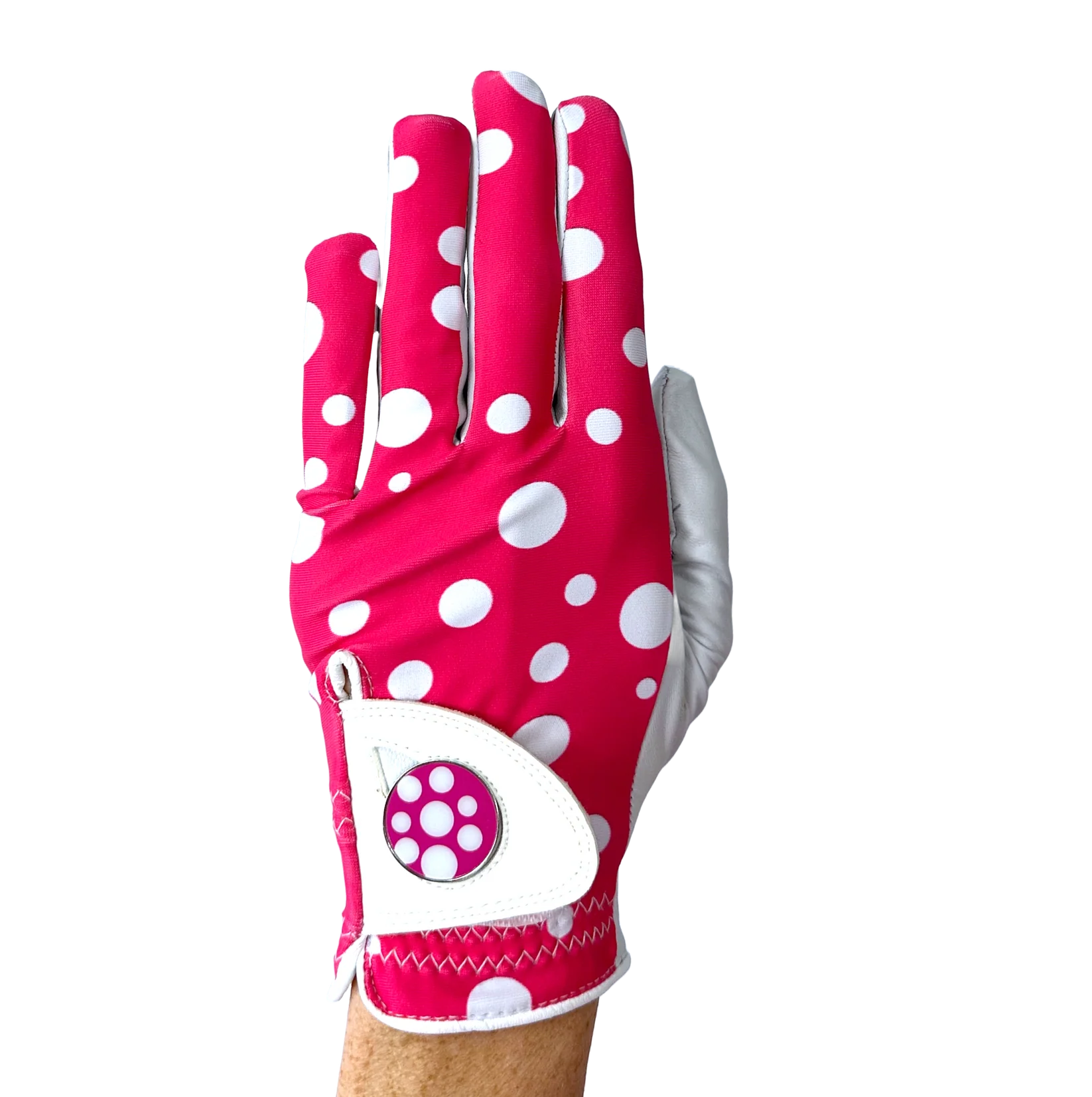 LADIES GOLF GLOVE - POLKADOTS