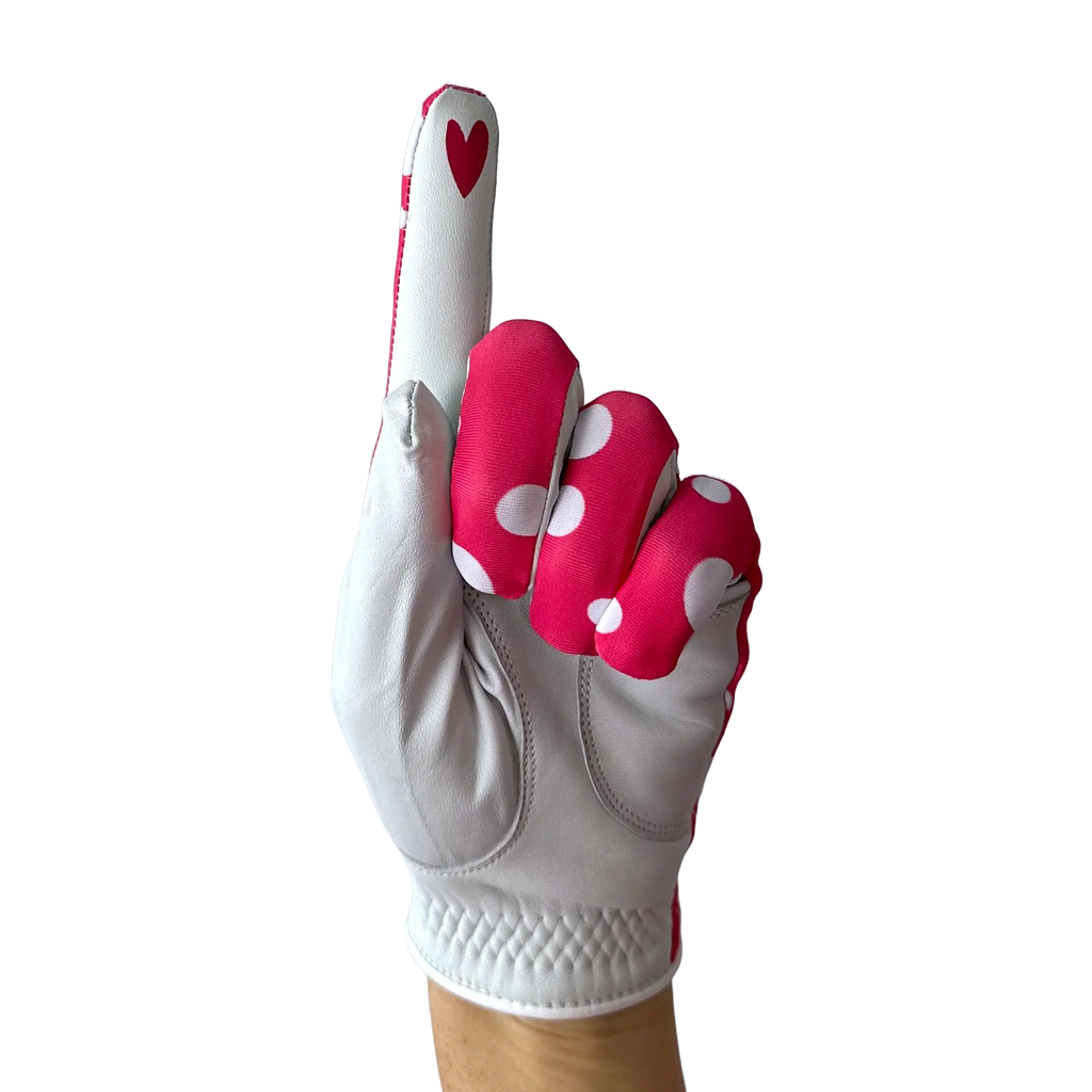 LADIES GOLF GLOVE - POLKADOTS