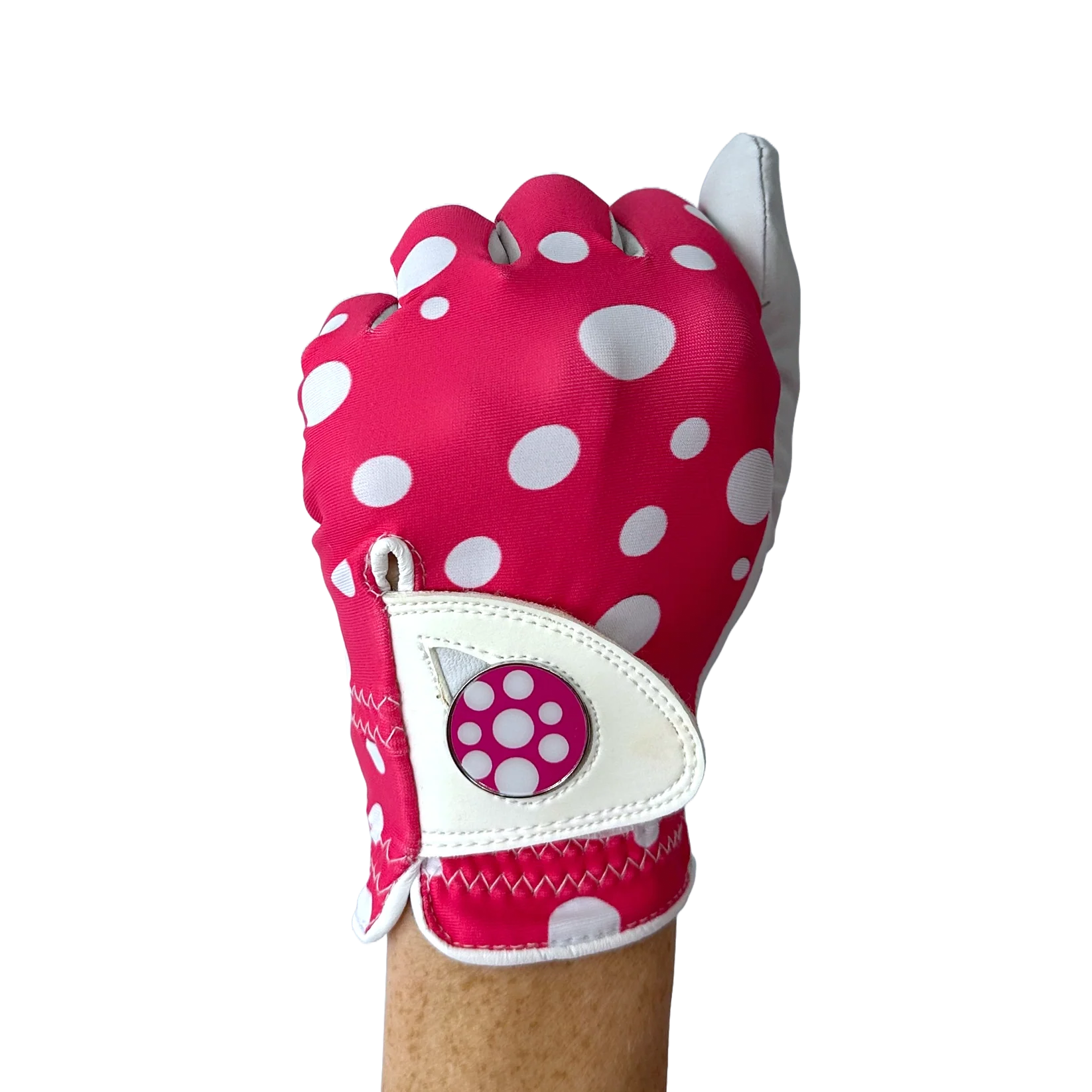 LADIES GOLF GLOVE - POLKADOTS