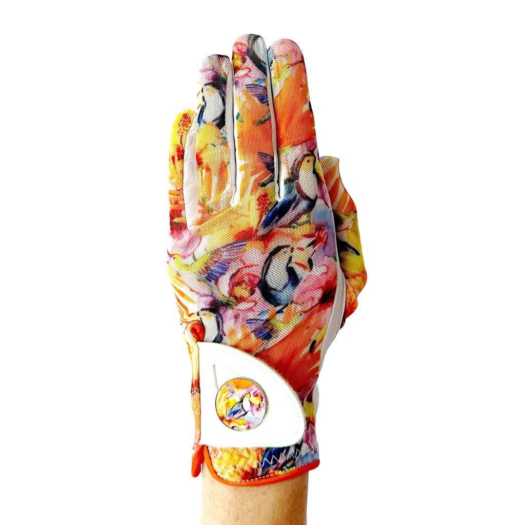 LADIES GOLF GLOVE - TROPICAL TOUCAN