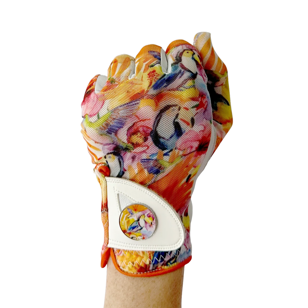 LADIES GOLF GLOVE - TROPICAL TOUCAN